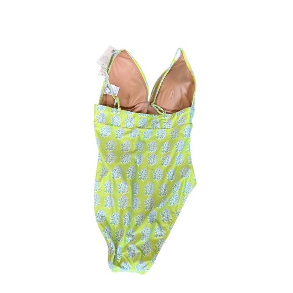 NWT J.Crew Green Paisley Plunge One-Piece Swimsuit 10 - Picture 10 of 13